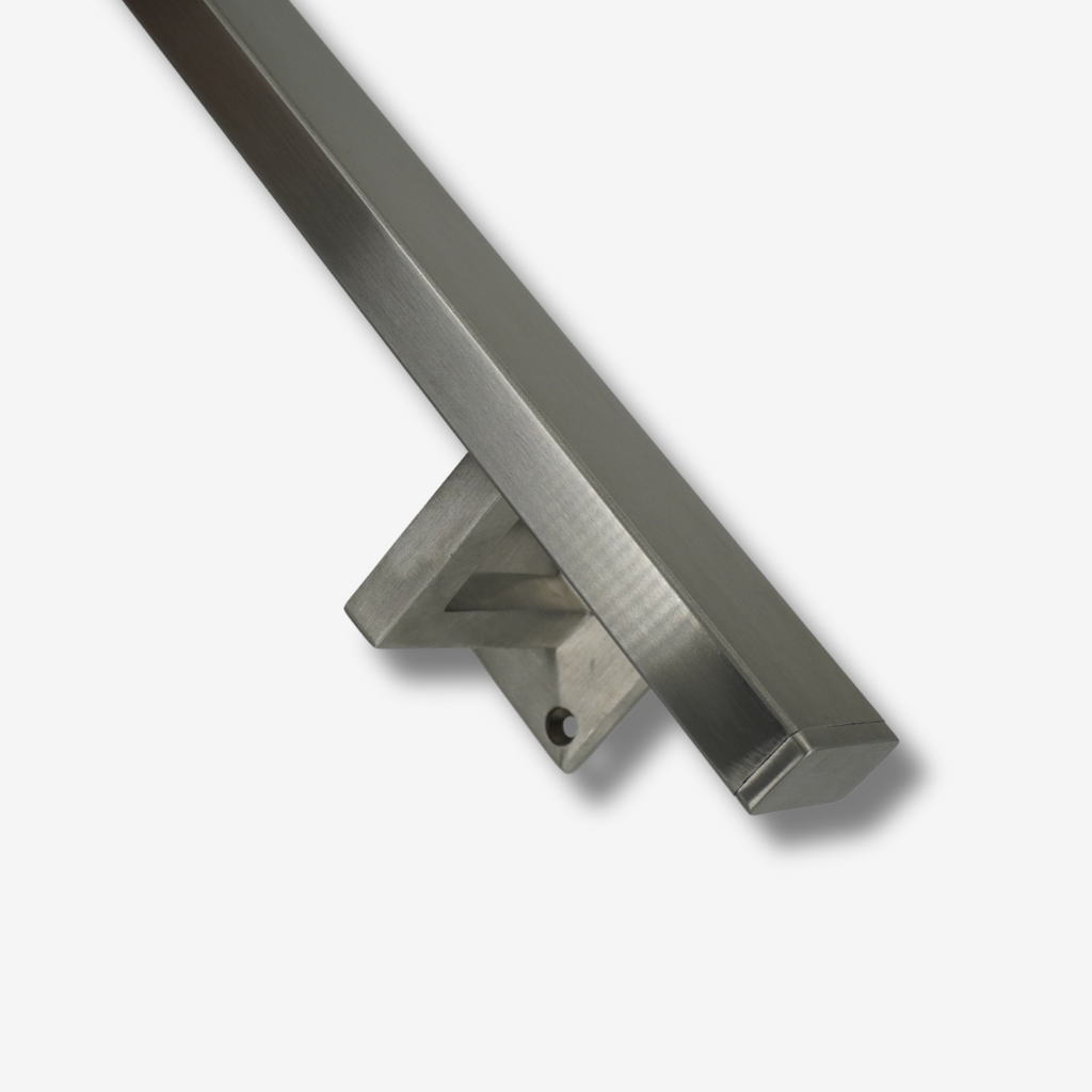 RVS trapleuning - Rechthoek 40x20 - Met leuninghouders V1 - RVS Line - Geborsteld RVS 304