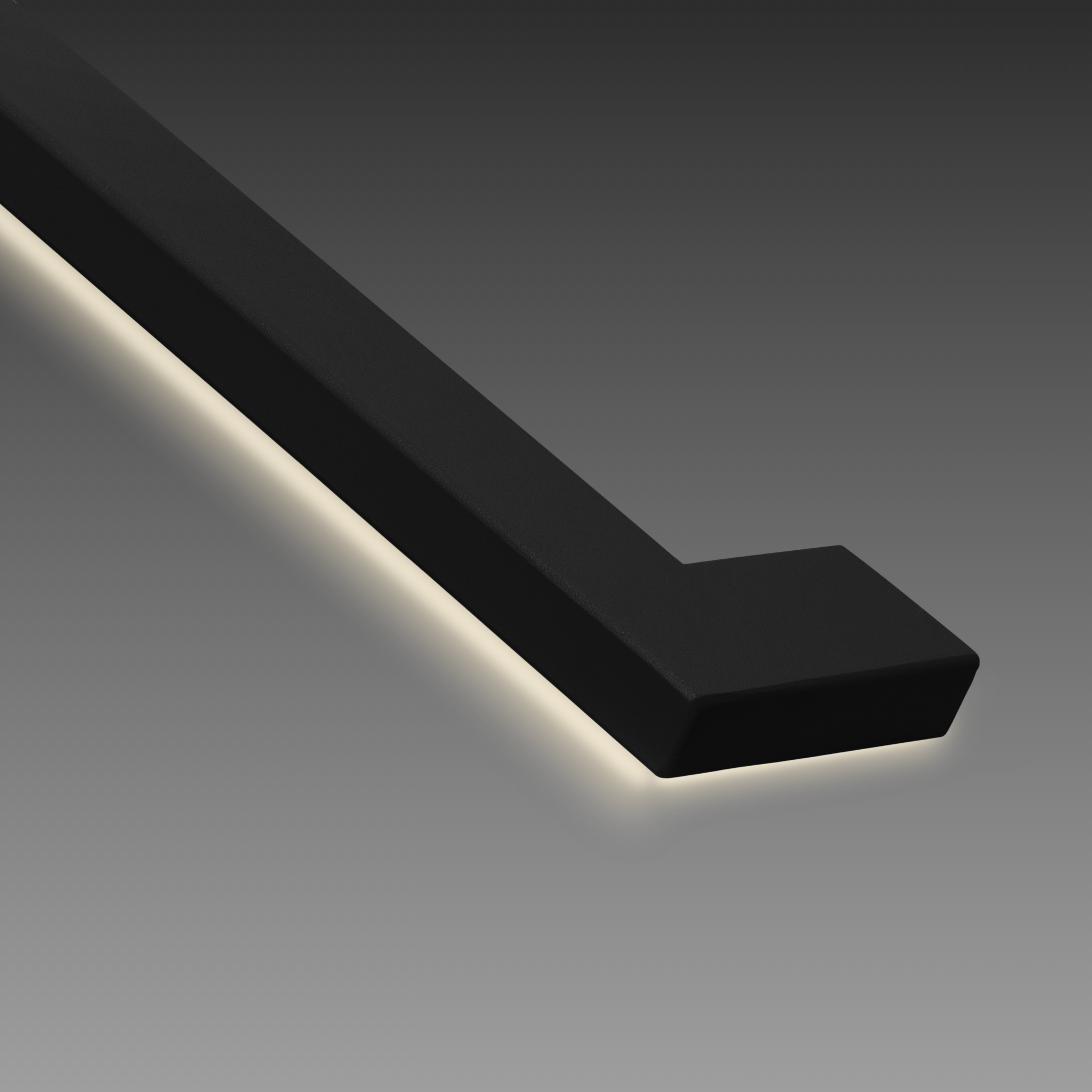 Stalen trapleuning met LED verlichting - Rechthoek 40x20 - Met leuninghouders type L1