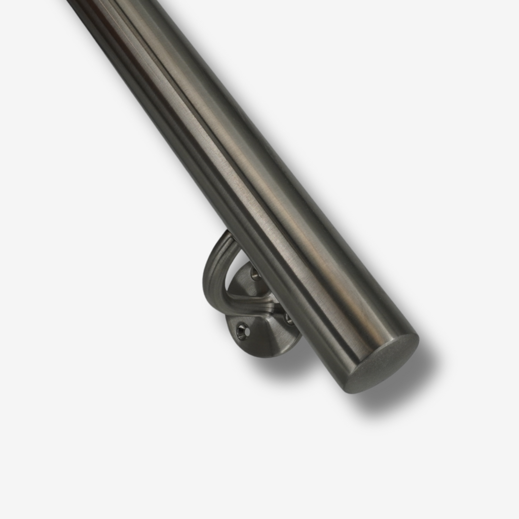 RVS trapleuning - Rond 42mm - Met aangelaste leuninghouders R3 - RVS Line - Geborsteld RVS 304