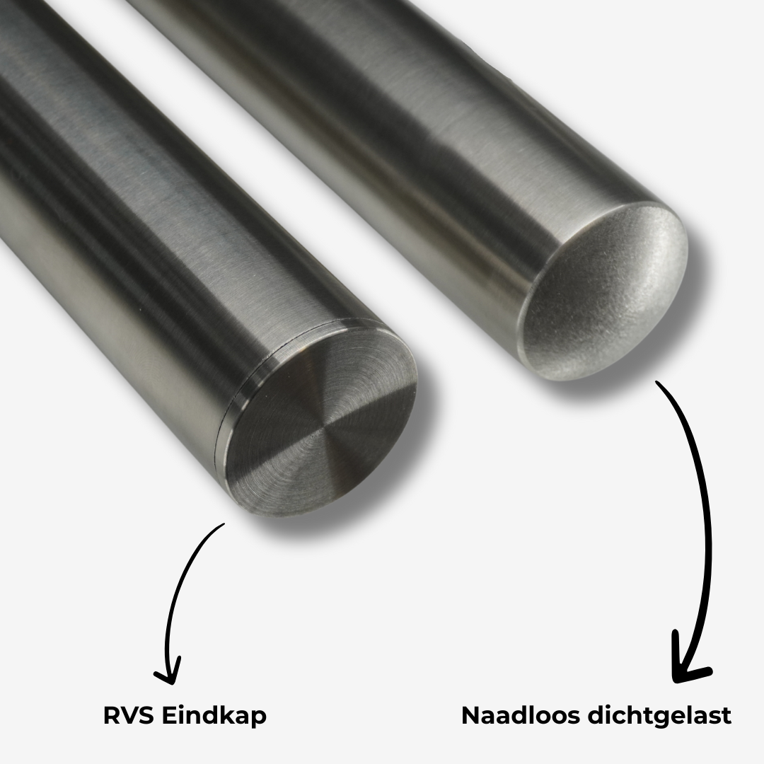 RVS trapleuning - Rechthoek 40x20 - Met leuninghouders V1 - RVS Line - Geborsteld RVS 304