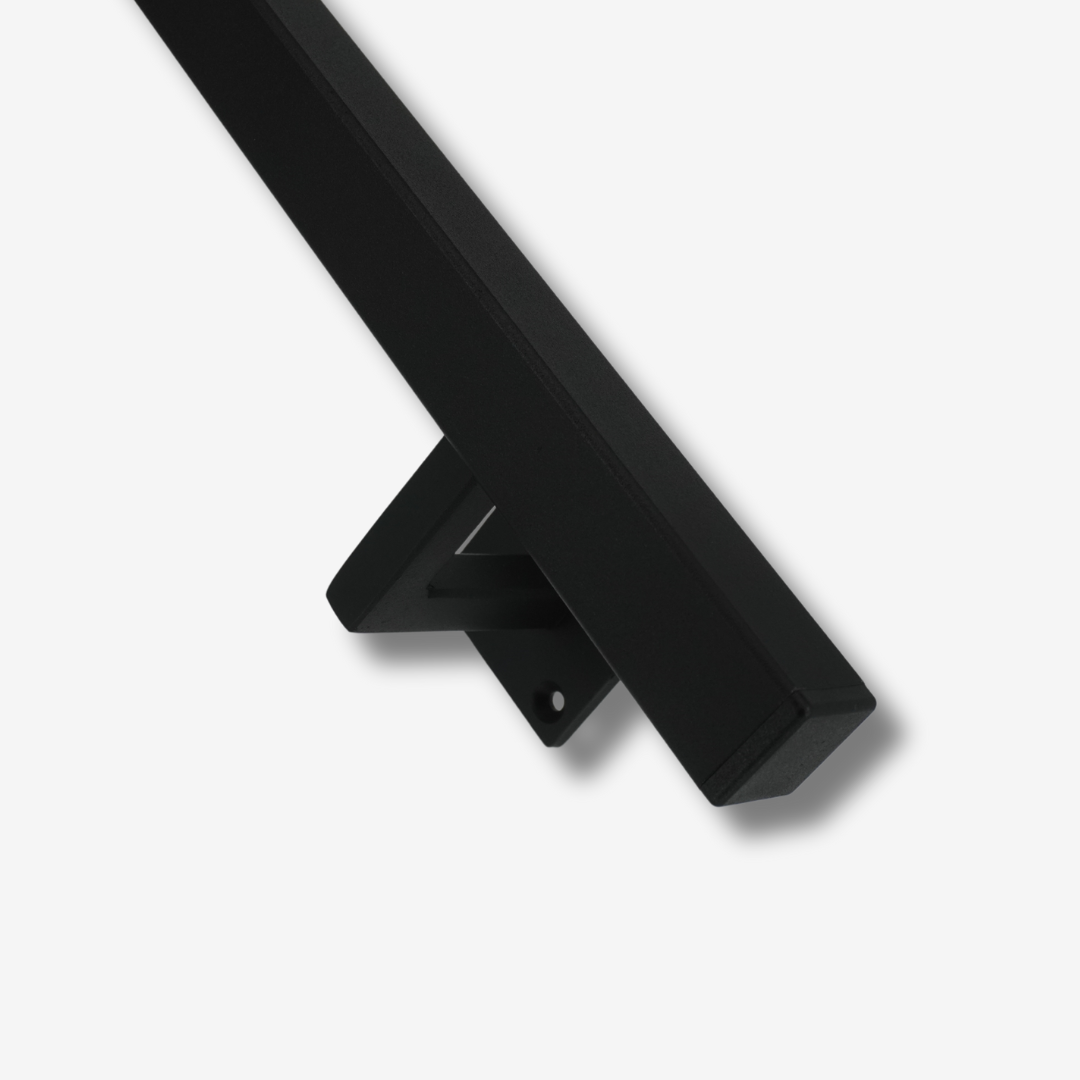 Stalen trapleuning – Vierkant 30x30 mm – Inclusief leuninghouders V1 – Basic line – Zwart RAL 9005