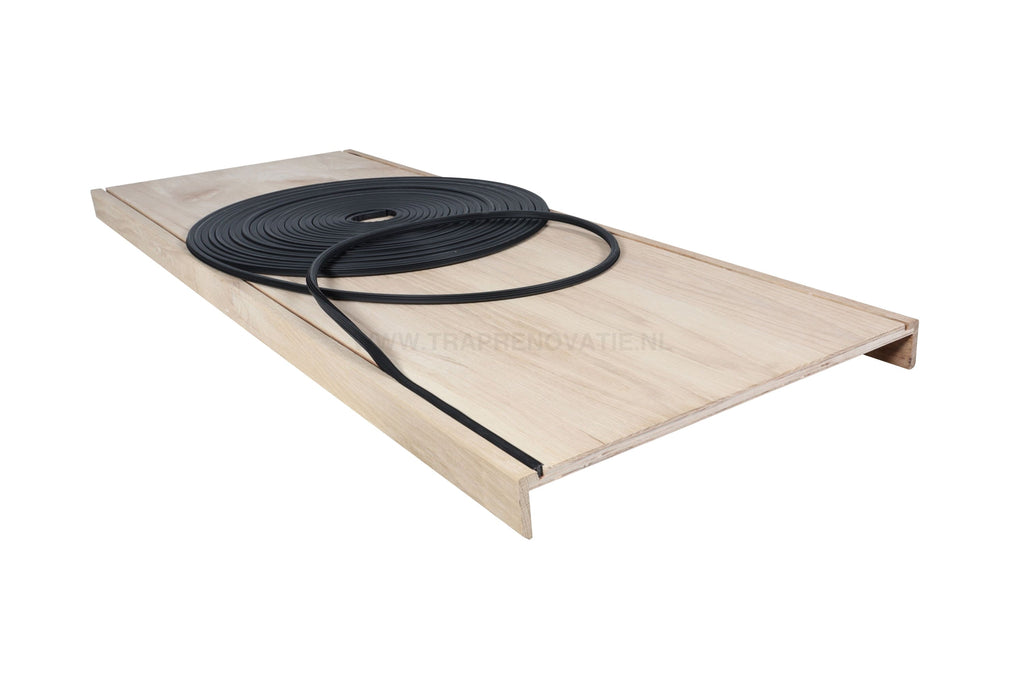 Dubbele Eiken Overzettrede 100X54Cm Met Anti-Slip Zwart
