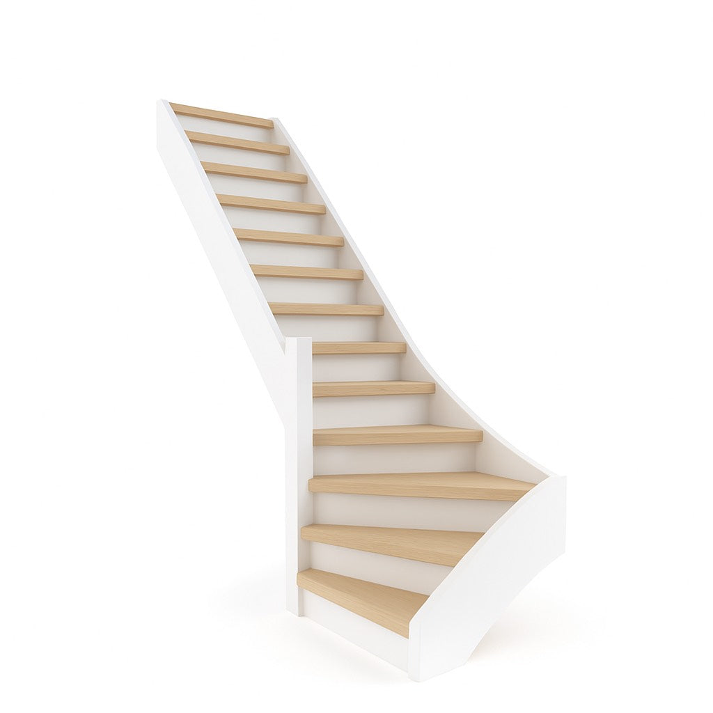 Eiken dichte trap 1-kwartdraai doe-het-zelf pakket