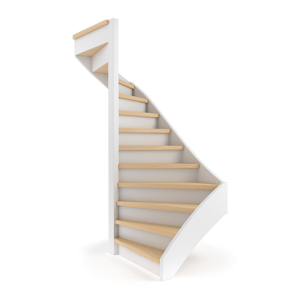 Eiken dichte trap 2-kwartdraai doe-het-zelf pakket